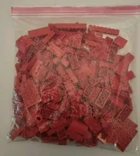 Lego Pieces 1lb Bulk Lot Red Bricks Plates Bars Etc