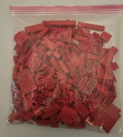 Lego Pieces 1lb Bulk Lot Red Bricks Plates Bars Etc