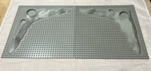 Vintage LEGO 32x32 Raised Crater Moon Base Plate Grey Terrain Lot Of 2 Lunar VTG