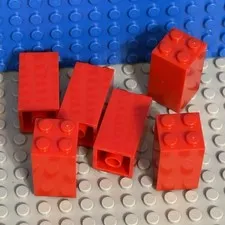 LEGO 2x2x3 Red Brick Plastic Building Pieces Bulk Lot of 6 Polybag