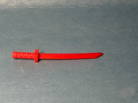 LEGO Minifig Weapon Part 21459 - Red Sword, Shamshir/Katana - Scratches