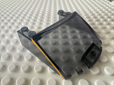 LEGO Windscreen 6 x 6 x 1 2/3 with Bright Light Orange Stripes 65632pb04