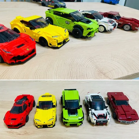 LEGO Sports Car Set Lamborghini Ferrari Toyota Supra Nissan GT-R Nismo 4 Items