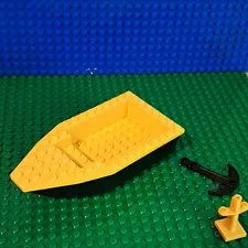 LEGO Really Floats Yellow Black Boat Hull w/ Anchor & Top Pieces Bulk Lot 3pcs