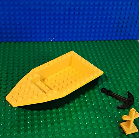 LEGO Really Floats Yellow Black Boat Hull w/ Anchor & Top Pieces Bulk Lot 3pcs