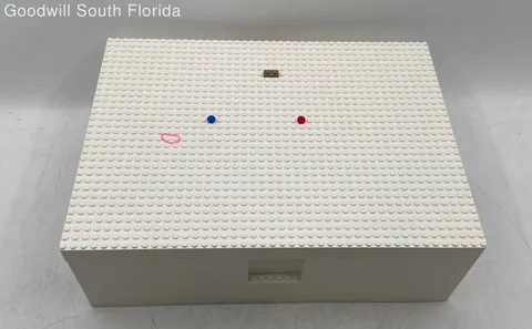 Lego Brick Organizer Container White Plastic Detachable Lid Storage Box