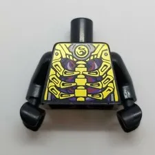 NEW LEGO | Minifigure Torso - Black Skeleton Ribs Gold Swirls (Overlord)