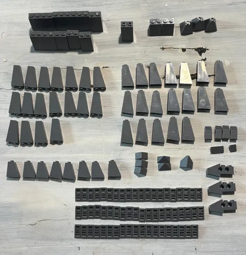 LEGO 126pc Dark Bluish Gray Slope Lot Grille Inverted 30 45 65 75 DBG