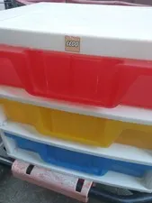 LEGO 3-Drawer Storage Organizer with Sorting Trays & 2 Baseplates - Red, Blue 