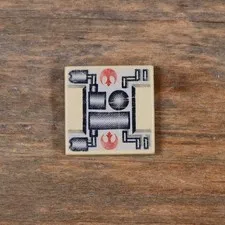LEGO Star Wars Tile 2 x 2 with SW Rebel Mechanical Pattern 3068ps1
