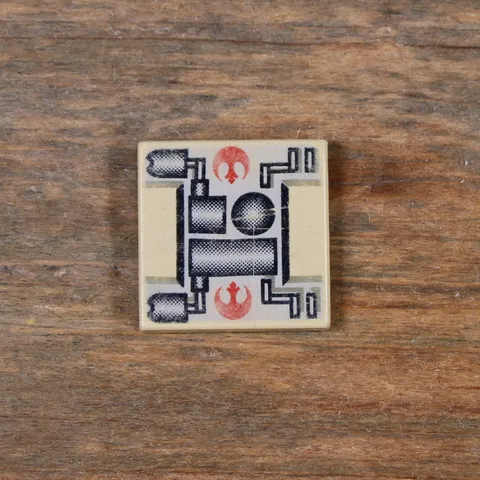 LEGO Star Wars Tile 2 x 2 with SW Rebel Mechanical Pattern 3068ps1