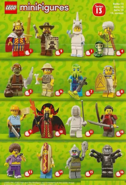 LEGO 71008 Minifigures Series 13 – Complete Set of 16 | NEW ！