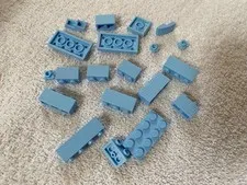 20 BRIGHT LIGHT BLUE LEGO Specialty Pieces Bricks Plates Slopes Studs Parts