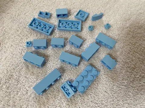 20 BRIGHT LIGHT BLUE LEGO Specialty Pieces Bricks Plates Slopes Studs Parts