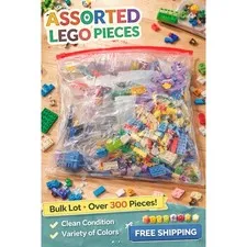 LEGO Bulk Lot Assorted Pieces Bricks Plates Mixed Colors Clean Condition