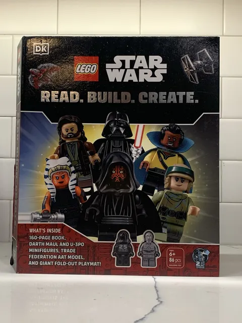 LEGO Star Wars Read, Build, Create Book W/ Trade Federation AAT + poster! 