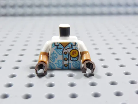 LEGO Animal Crossing White Printed Torso Dark Brown Hands Minifig BG