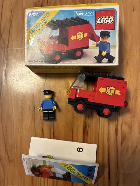 Lego vintage set Legoland Town 6624 Delivery Van with box and instructions