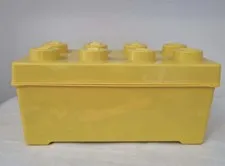LEGO Yellow Stackable Storage Brick Plastic Container Box-Shaped 1 Compartment
