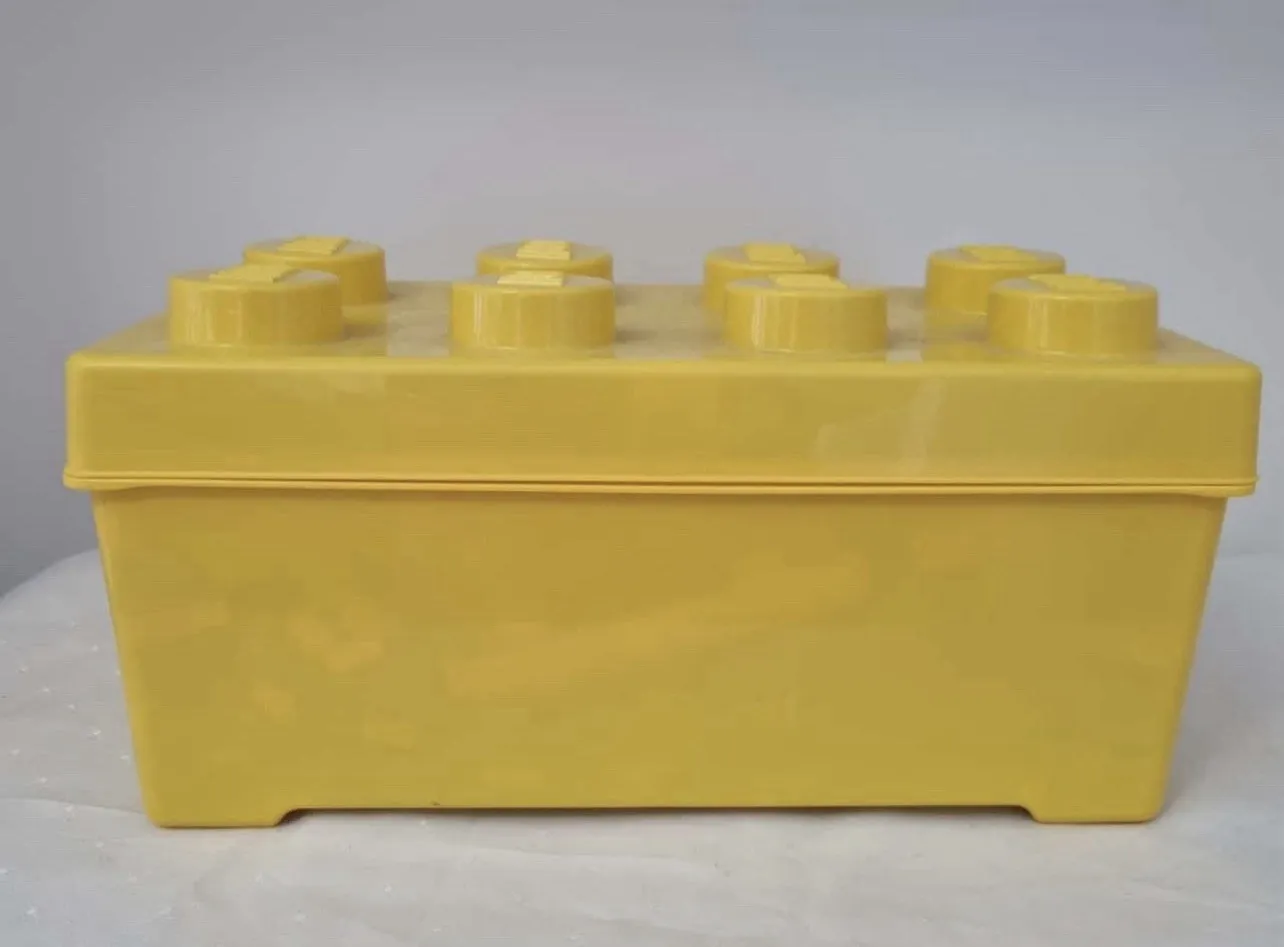 LEGO Yellow Stackable Storage Brick Plastic Container Box-Shaped 1 Compartment