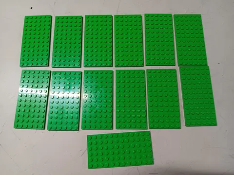 LEGO BULK LOT OF 13 BRIGHT GREEN FLAT PLATES 6X12 #3028