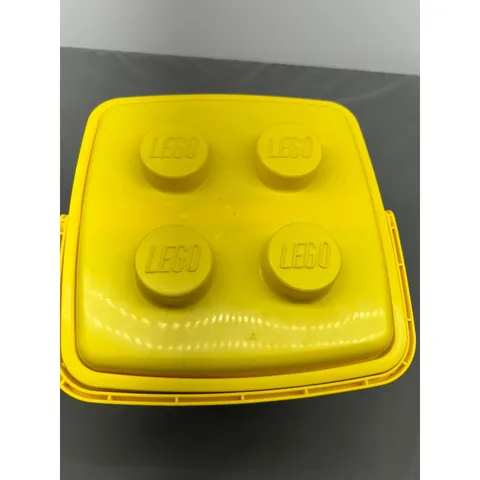 LEGO Storage Bucket Tub Yellow 4 Stud Lid Handle Blocks Toy Organizer