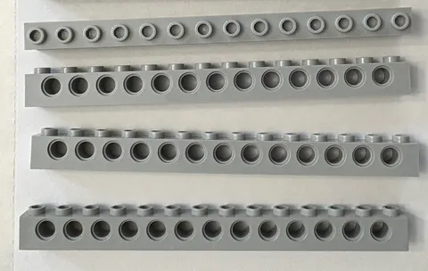 LEGO 4-piece Light Bluish Gray 1x14 Technic Brick 1 x 14 FREEE SHIPPING