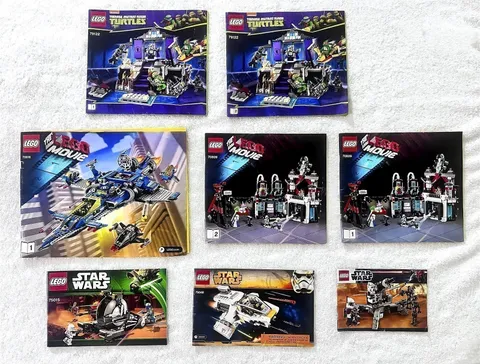 LEGO STAR WARS TMNT THE LEGO MOVIE INSTRUCTION MANUAL LOT 8PC 79122 75048 75015