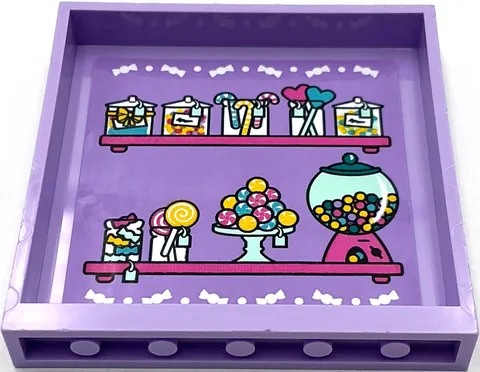 Lego New Lavender Panel 1 x 6 x 5 with Shelves Jars Candy Canes Hearts Part