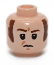 LEGO Light Nougat Minifigure Head Long Brown Sideburns Imperial Officer 6080363
