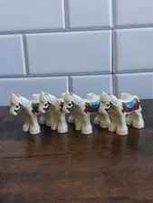 Lego Duplo White Horse Pony Animal Carousel Carnival Fair Circus Set Of 4