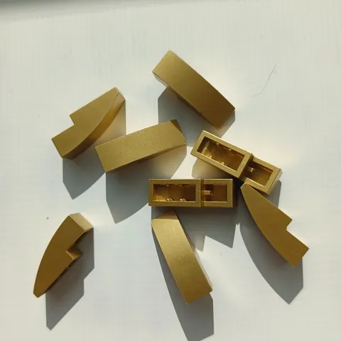 8 LEGO Part 50950 Metallic Gold Slope  Curved Botanical