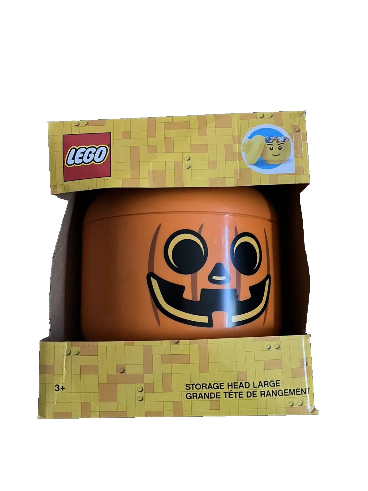 Lego Storage Head Halloween Pumpkin Large New