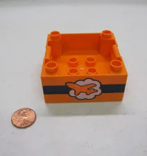 Lego Duplo ORANGE AIRPLANE PLANE AIRPORT CARGO CRATE PART