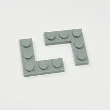 77844 LEGO Parts Plate 3x3 Corner LIGHT BLUISH GRAY (2)