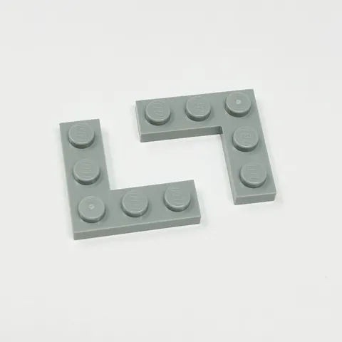 77844 LEGO Parts Plate 3x3 Corner LIGHT BLUISH GRAY (2)