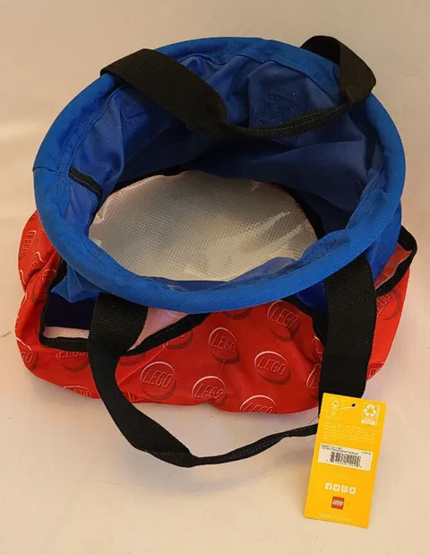 Lego TT0211-300 Red & Blue 4-Pockets Carry Organizer Tote Bag Big Storage Bucket
