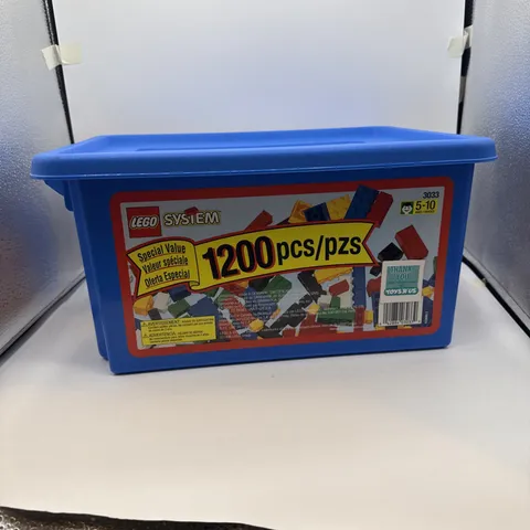 Vintage LEGO System Storage Bucket Tub w/ Lid Empty Original Toys R Us Tag