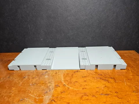 Lego Baseplate Raised Platform Ramp Lot 2642 (1x) & 2617 (2x) : Light Gray 16x16