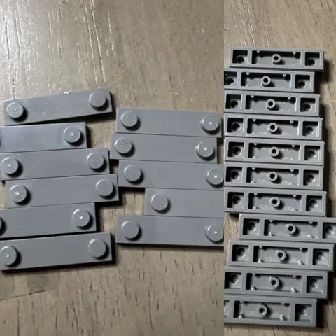 LEGO 41740 Dark Bluish Gray Plate, Modified 1 x 4 with 2 Studs with Groove x11