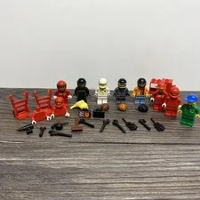 Lego Racing Minifigure Ferrari Audi Lot Of 8 Figures + Accessories & Parts