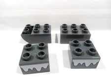 4 LEGO DUPLO  DARK GRAY BRICKS