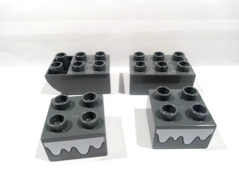 4 LEGO DUPLO  DARK GRAY BRICKS