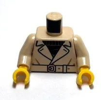 Lego - Minifigure Torso - Tan / Brown, Trench Coat