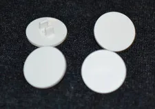 (3) 2x2 White Round Smooth Shield / Sign Bricks w/ Back Clip Brick ~ New Lego