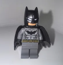 LEGO Batman Minifigure Gray Suit w/ Black Cowl and Black Cape