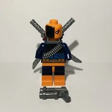 LEGO Deathstroke Minifigure sh0194 DC Batman Genuine LEGO No Hands Side Cracked