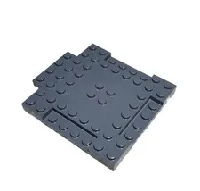 Lego 15624 Brick Modified 8x8 with 1x4 Indentations 1x4 Dark Bluish Gray