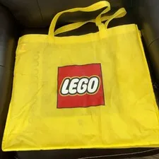 LEGO Large Yellow Tote Shopping Bag Carry Storage Store Logo 16”x19”x9”