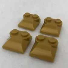 LEGO 47457 Pearl Gold Slope, Curved 2 x 2 x 2/3 W/ Two Studs & Curved Sides (x4)